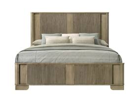 Acme Furniture Bd04872q Lakkari Queen Bed With Led In Antique Oak