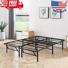 Mainstays Wm-5594254008 14 Inch High Profile Foldable Steel Queen Platform Bed Frame Black