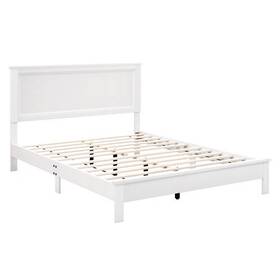 Queen Size Bed Frame Platform Slat High Headboard Bedroom Rubber 625301776374 With Wood Leg-w