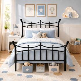Sha Cerlin B0gd1b7bh3 14 Inch Twin Size Metal Bed Frame Victorian Crown Style Platform