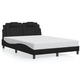 Vidaxl 721012346130 Bed Frame Inch Viana Without Mattress Black 53.9 X74.8 Faux Leather