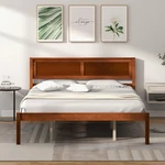 Giantex Wood Queen Platform Bed With Headboard, Mid Century Solid Frame. Fixed Price $275.98.