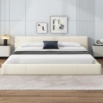 Christopher Knight Home Nahat King Size Upholstered Platform Bed, Faux Leathe.... Fixed Price $257.21.