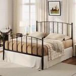 Sha Cerlin Bed Frame, Metal Platform With Victorian Queen, Black. Fixed Price $158.71.