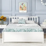 Platform Bed Frame Full Size Solid Wood Headboard White GX10842-HU Giantex Slat. Fixed Price $209.99.