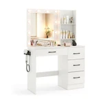 Bedroom Set With Lockable Mirrored Jewelry Cabinet And Vanity Desk. Fixed Price $379.48.