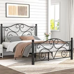 Full Size Bed Frame Headboard Footboard Heavy Duty Metal Slat Dark Black Vecelo. Fixed Price $154.99.