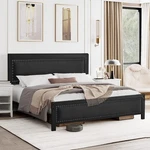 Vecelo Twin Full Queen Size Bed Frame Metal Platform With Upholstered Headboard. Fixed Price $99.99.